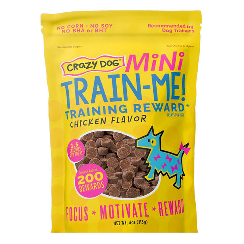 Crazy Dog Train Me! Chicken Mini Dog Treats 4oz - Poudre Pet & Feed Supply